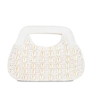 Chic White Woven Handbag